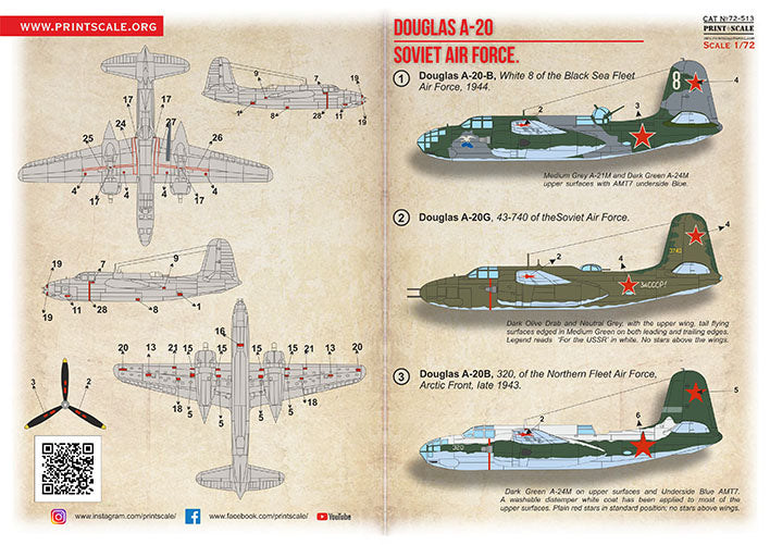 Print Scale 72513 1:72 Douglas A-20 Soviet Air Force