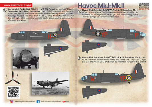 Print Scale 72514 1:72 Douglas Havoc Mk.l-Mk.ll