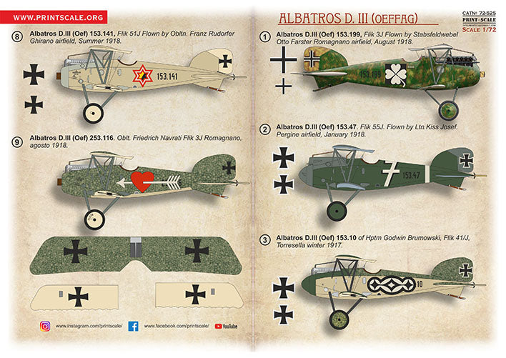 Print Scale 72525 1:72 Albatros D.III (OEFAG)