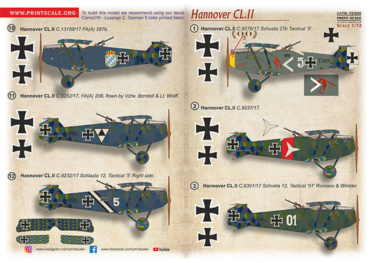 Print Scale 72526 1:72 Hannover CL.II