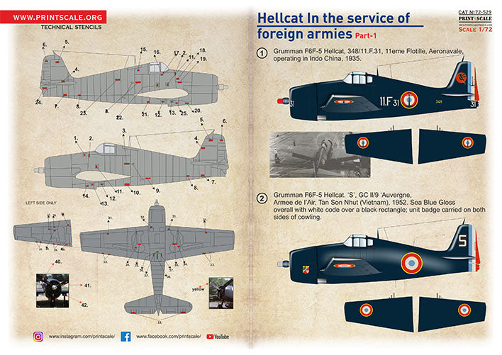 Print Scale 72529 1:72 Grumman Hellcat in the Service of Foreign Armies Part 1