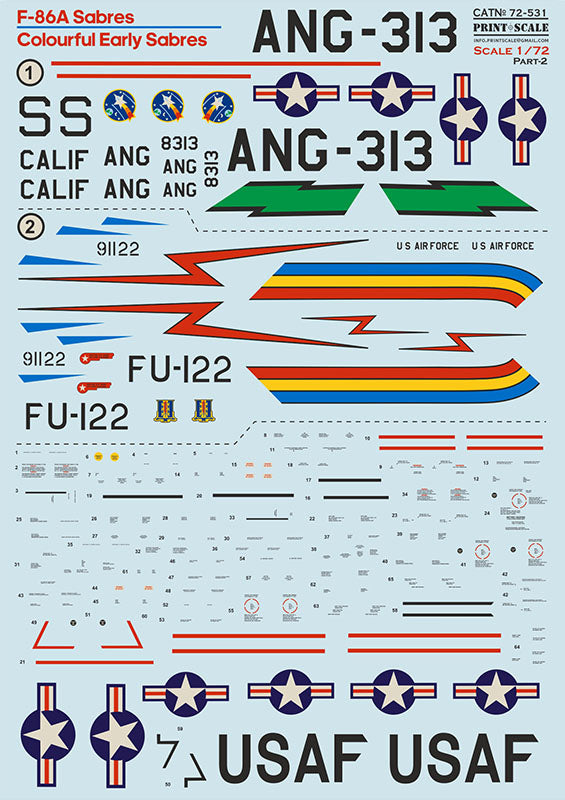 Print Scale 72531 1:72 North-American F-86A Sabres 'Colourful Early Sabres' Part 2