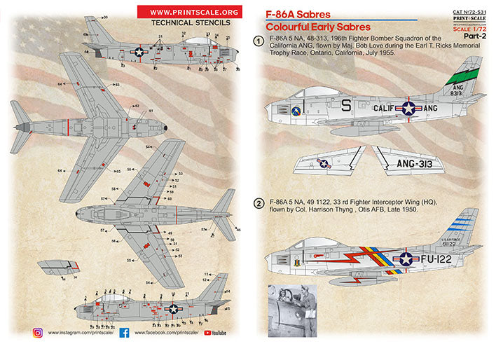 Print Scale 72531 1:72 North-American F-86A Sabres 'Colourful Early Sabres' Part 2