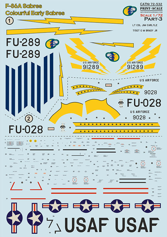 Print Scale 72532 1:72 North-American F-86A Sabres 'Colourful Early Sabres' Part 3