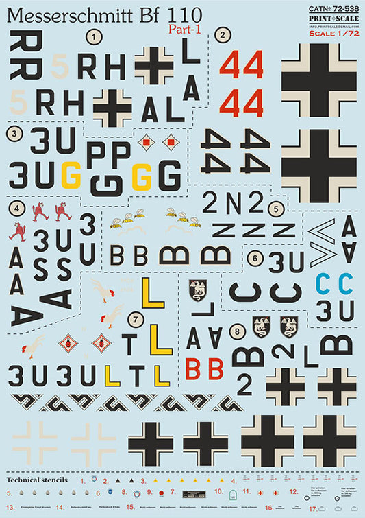 Print Scale 72538 1:72 Messerschmitt Bf-110. Part 1