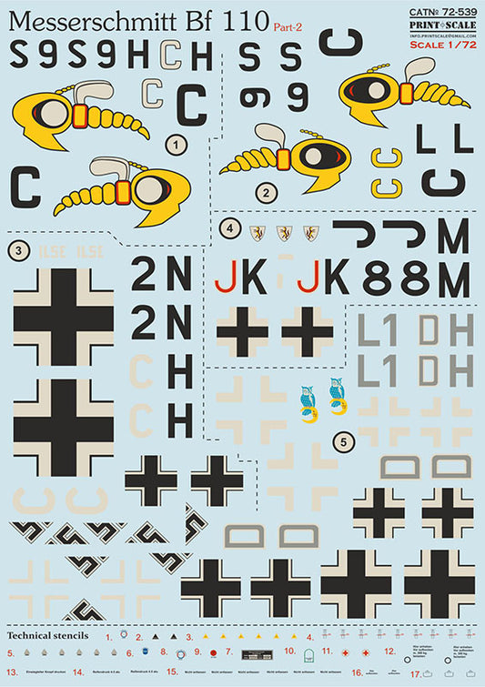 Print Scale 72539 1:72 Messerschmitt Bf-110. Part 2