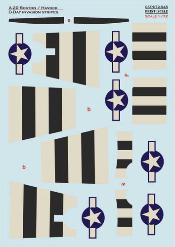 Print Scale 72545 1:72 Douglas A-20 Havoc/Boston. D-Day Invasion Stripes