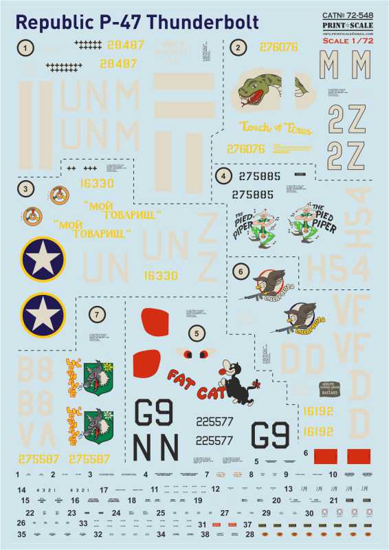Print Scale 72548 1:72 Republic P-47 Thunderbol
