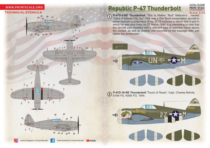 Print Scale 72548 1:72 Republic P-47 Thunderbol