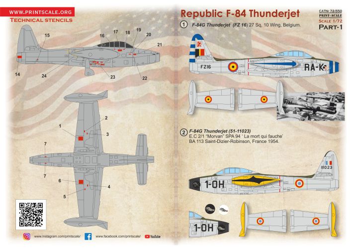 Print Scale 72550 1:72 Republic F-84 Thunderjet, Part 1