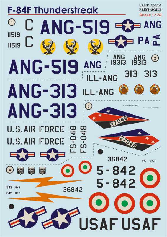 Print Scale 72554 1:72 Republic F-84F Thunderstrea