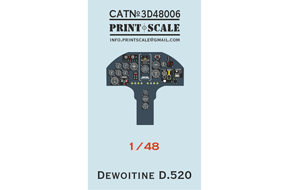 Print Scale PSM48002 1:48 Dewoitine D.520 mask +decal+3D decal