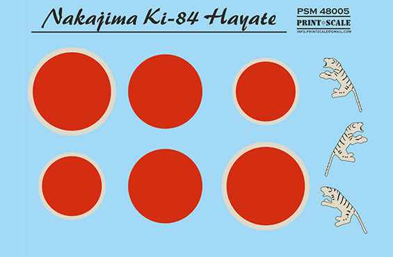 Print Scale PSM48005 1:48 Nakajima Ki-84 Hayate mask + decal