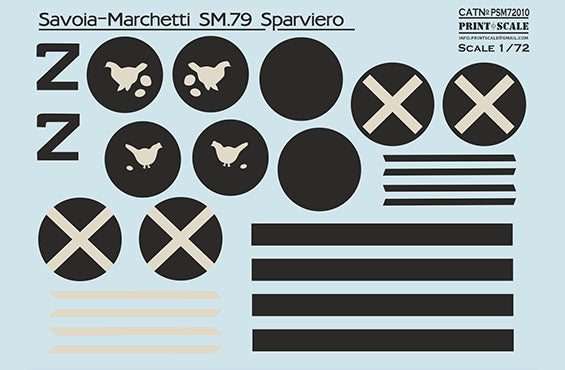 Print Scale PSM72010 1:72 Savoia-Marchetti SM.79 Paint Mask & Decals