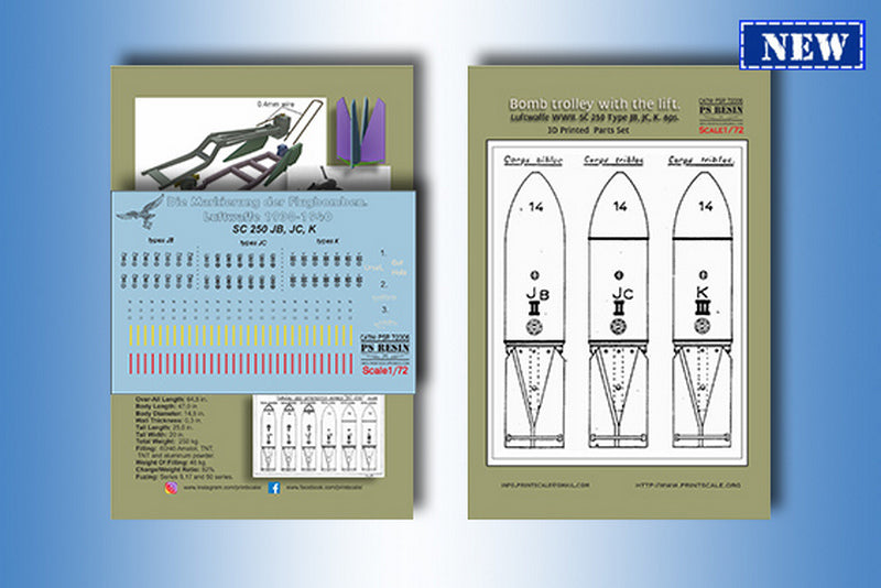 Print Scale PSR72006 1:72 Bomb Trolley with the Lift