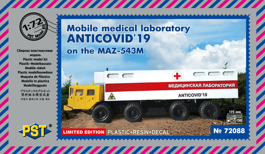 PST 72088 1:72 Mobile Medical Laboratory Anti-Covid '19 on the 'MAZ-543M Heavy Truck