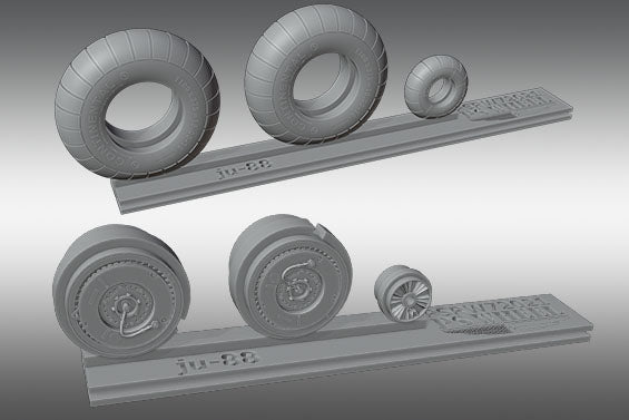 Print Scale PSW72023 1:72 Junkers Ju-88 Rubber Wheels