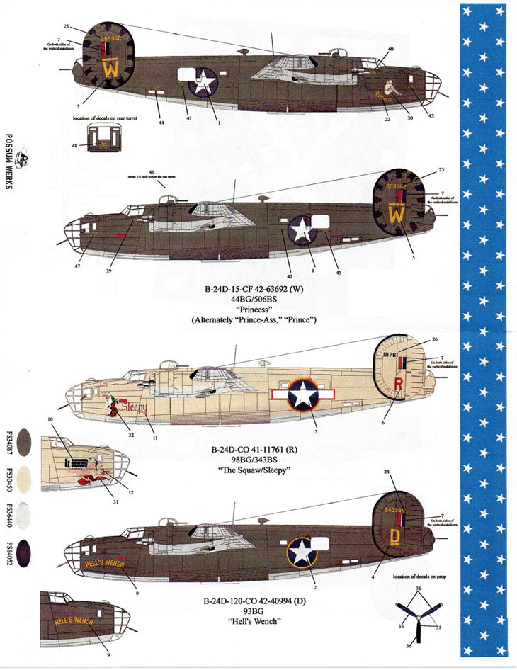 Possum Werks 72001 1:72 Consolidated B-24D Liberators Ploesti Raid 1st Aug 1943