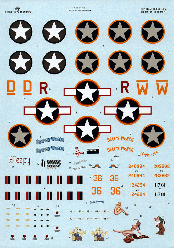 Possum Werks 72001 1:72 Consolidated B-24D Liberators Ploesti Raid 1st Aug 1943