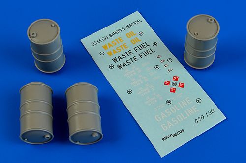 Aerobonus 480130 1:48 U.S. 55 Gallon Barrels (Vertical Position)