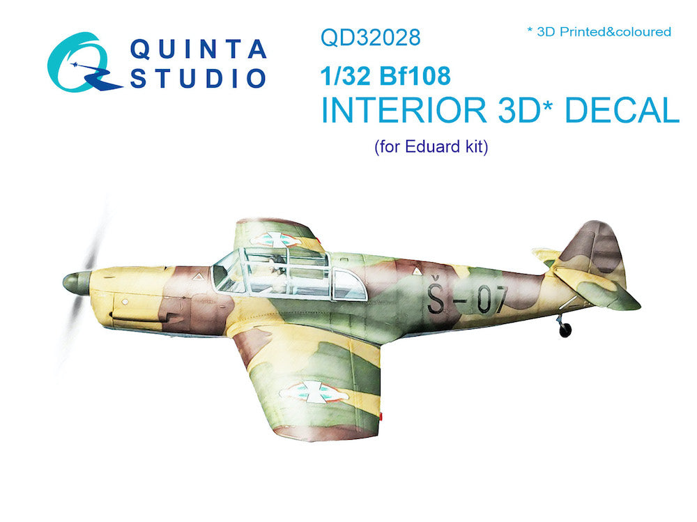 Quinta Studio QD32028 1:32 Messerschmitt Bf-108 3D-Printed coloured Interior