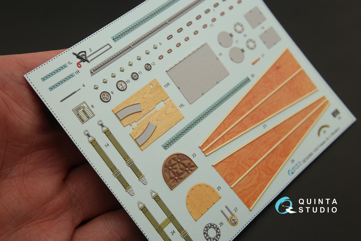 Quinta Studio QD32060 1:32 Fokker Dr.I Triplane (3D-Printed) & coloured Interior on decal paper