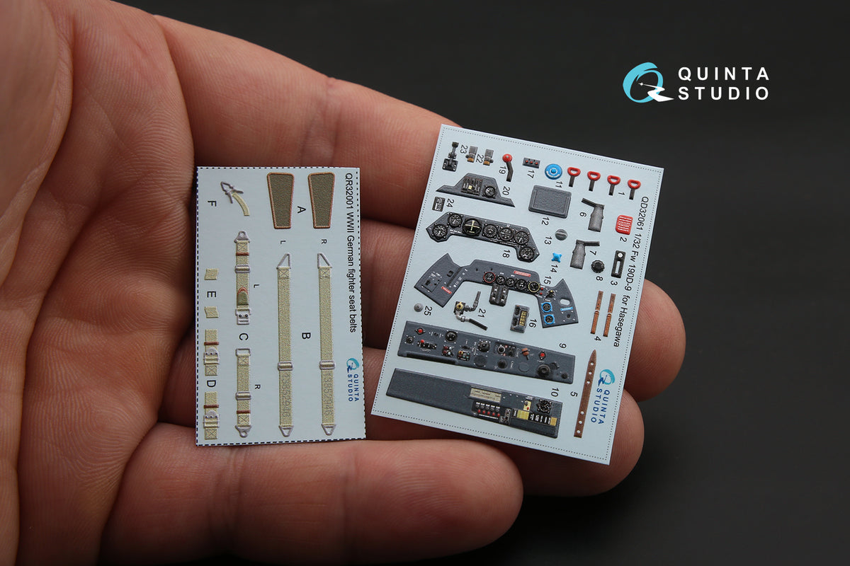 Quinta Studio QD32061 1:32 Focke-Wulf Fw-190D-9 (3D-Printed) & coloured Interior on decal paper