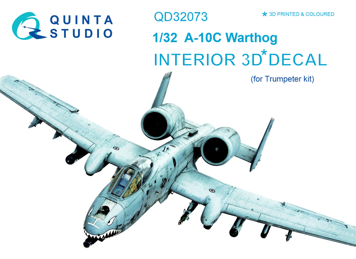 Quinta Studio QD32073 1:32 Fairchild A-10C Thunderbolt (3D-Printed) & coloured Interior on decal paper