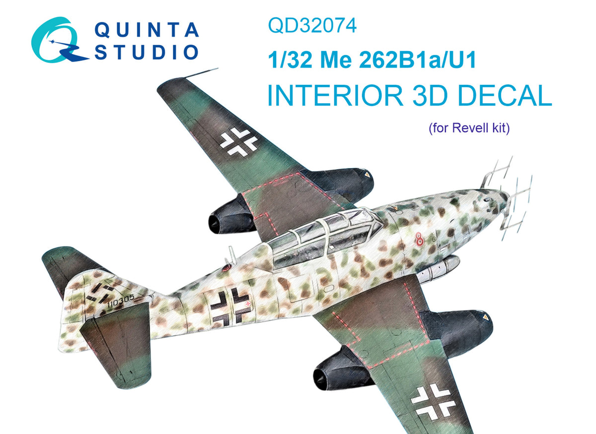 Quinta Studio QD32074 1:32 Messerschmitt Me-262B1a/U-1 (3D-Printed) & coloured Interior