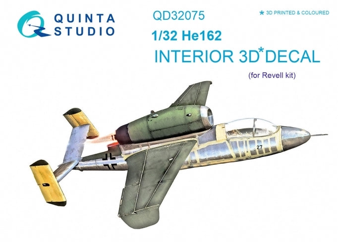 Quinta Studio QD32075 1:32 Heinkel He-162 'Salamander' (3D-Printed) & coloured Interior
