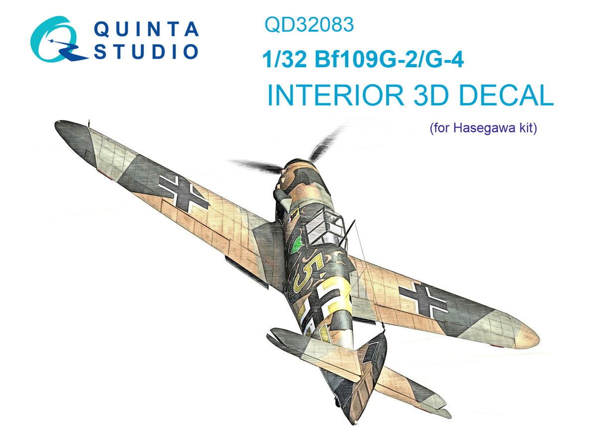Quinta Studio QD32083 1:32 Messerschmitt Bf-109G-2/G-4 (3D-Printed) & coloured Interior