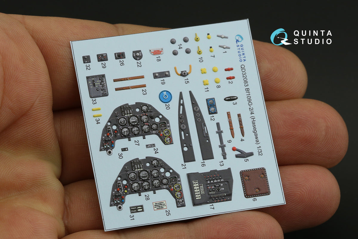 Quinta Studio QD32083 1:32 Messerschmitt Bf-109G-2/G-4 (3D-Printed) & coloured Interior
