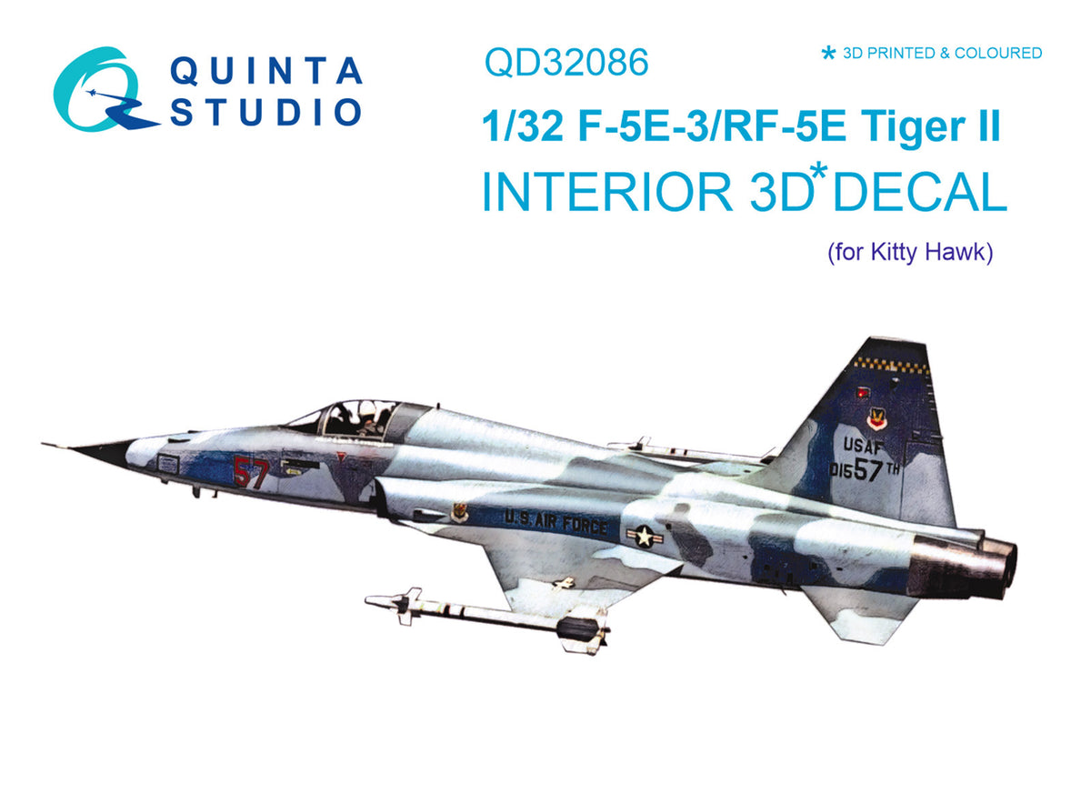 Quinta Studio QD32086 1:32 Northrop F-5E-3/RF-5E (3D-Printed) & coloured Interior