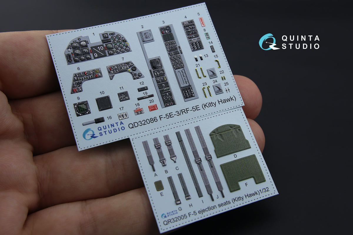 Quinta Studio QD32086 1:32 Northrop F-5E-3/RF-5E (3D-Printed) & coloured Interior