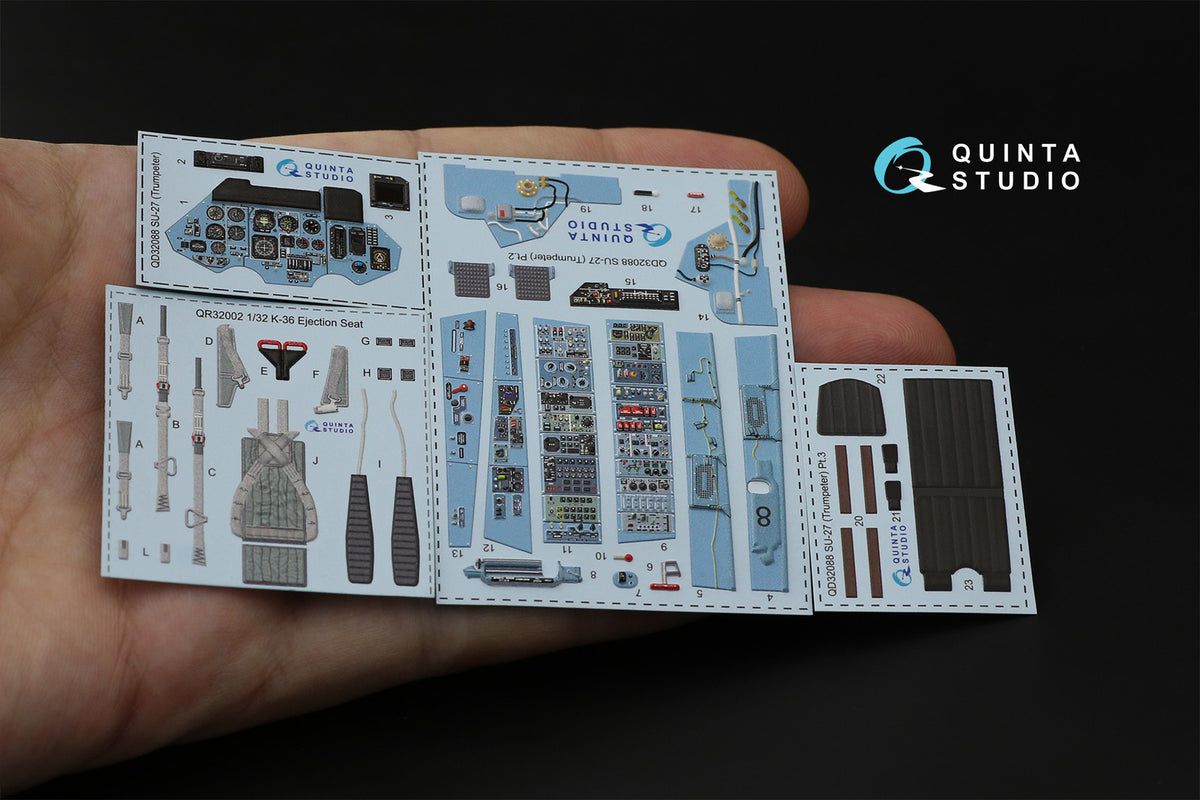 Quinta Studio QD32088 1:32 Sukhoi Su-27 (3D-Printed) & coloured Interior
