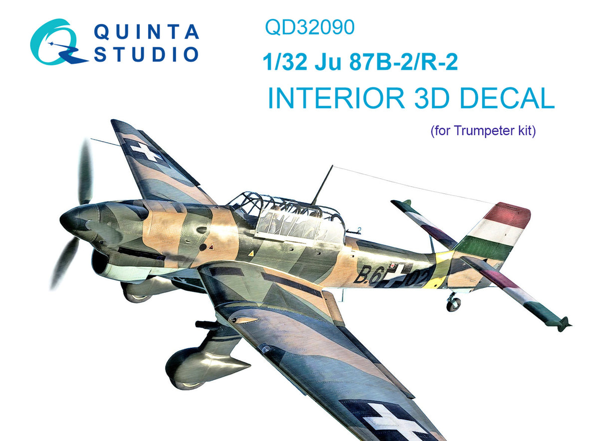 Quinta Studio QD32090 1:32 Junkers Ju-87B-2/R-2 'Stuka' (3D-Printed) & coloured Interior