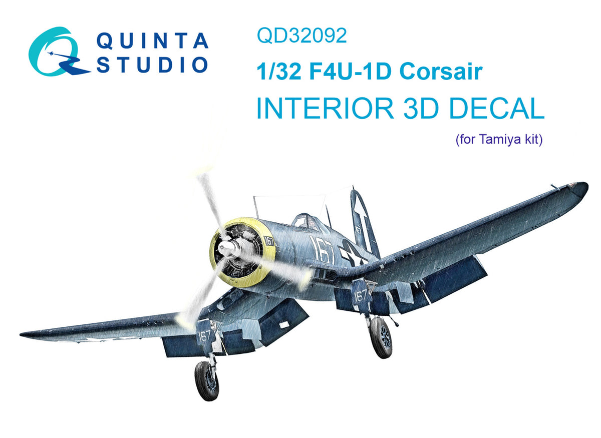 Quinta Studio QD32092 1:32 Vought F4U-1D Corsair (3D-Printed) & coloured Interior