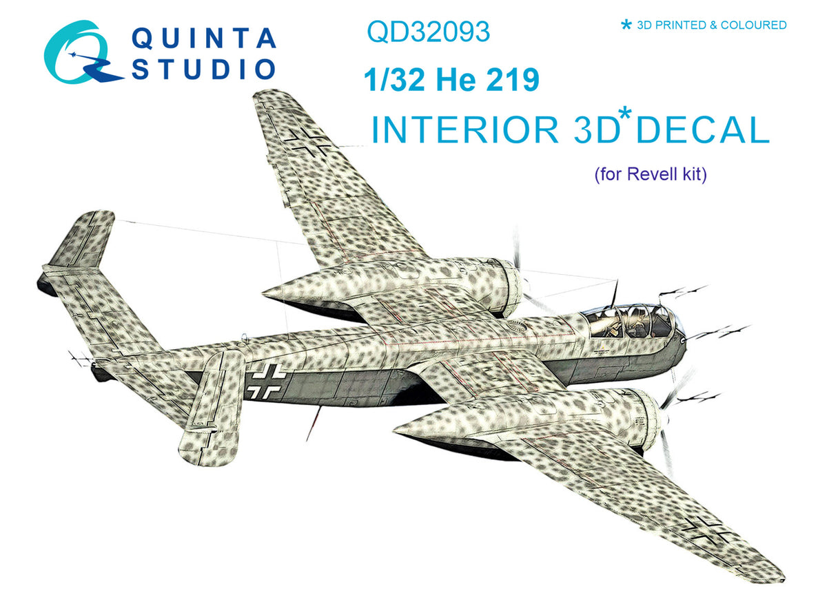 Quinta Studio QD32093 1:32 Heinkel He-219 (3D-Printed) & coloured Interior