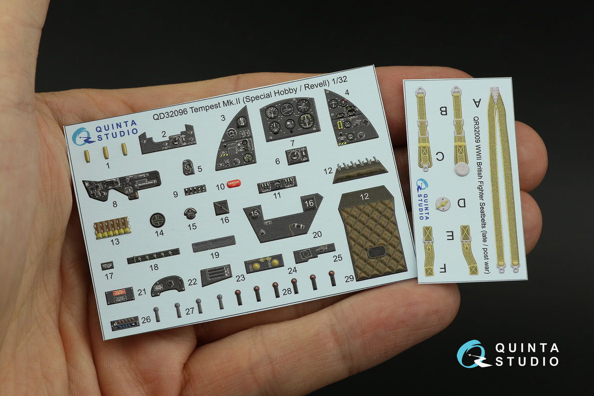 Quinta Studio QD32096 1:32 Hawker Tempest Mk.II (3D-Printed) & coloured Interior