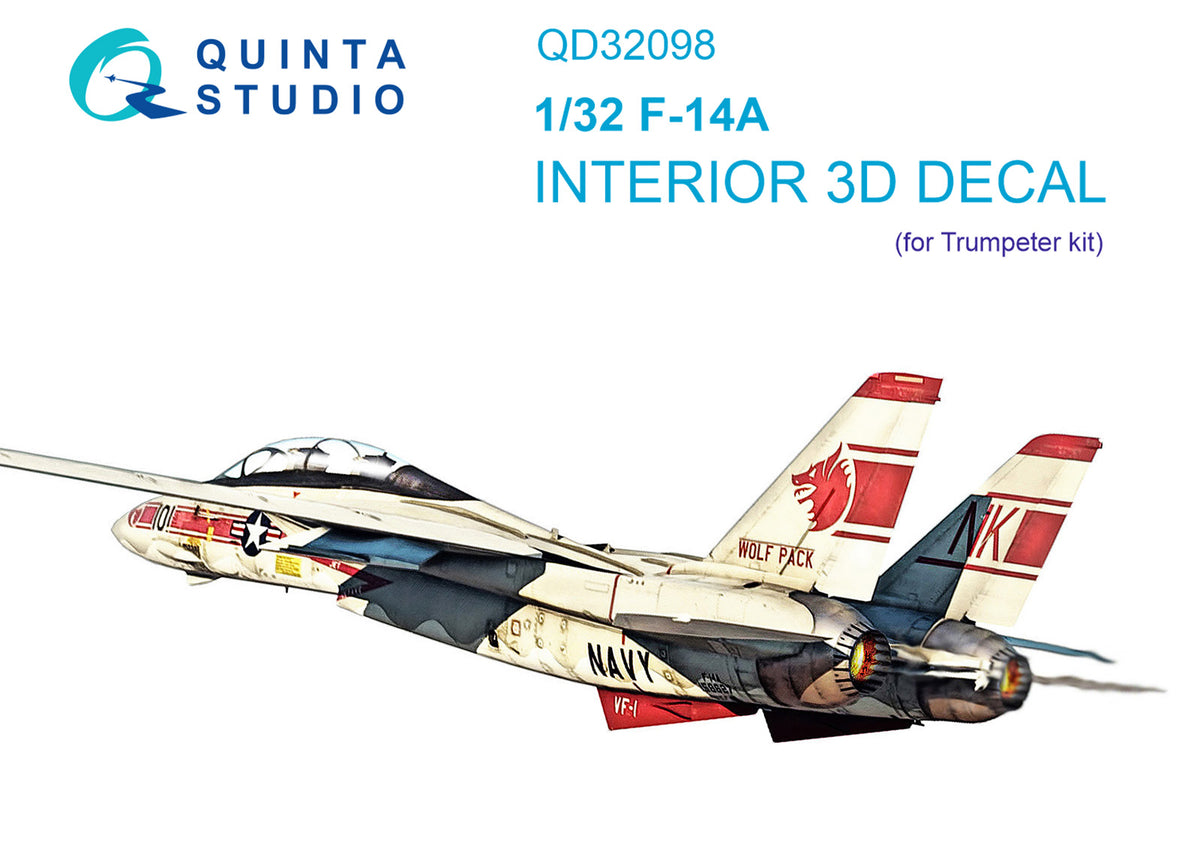 Quinta Studio QD32098 1:32 Grumman F-14A Tomcat (3D-Printed) & coloured Interior