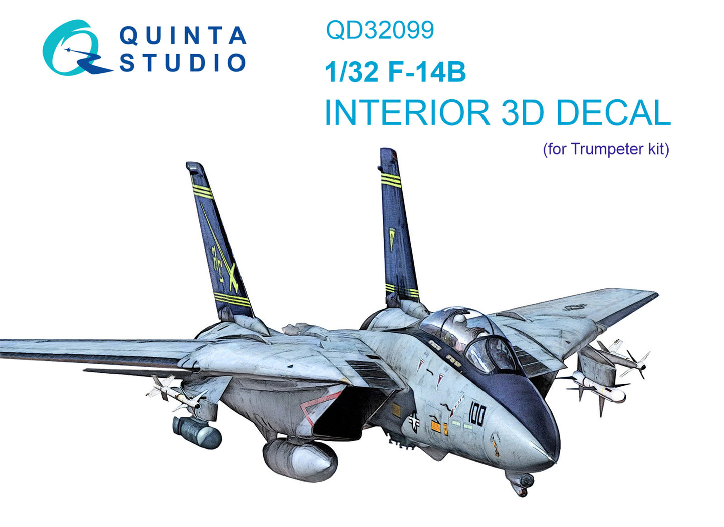 Quinta Studio QD32099 1:32 Grumman F-14B Tomcat (3D-Printed) & coloured Interior