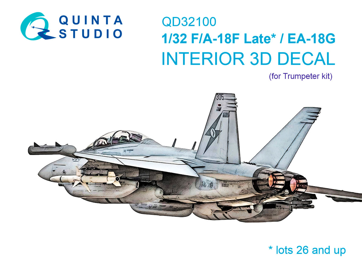 Quinta Studio QD32100 1:32 Boeing F/A-18F Hornet late / EA-18G (3D-Printed) & coloured Interior