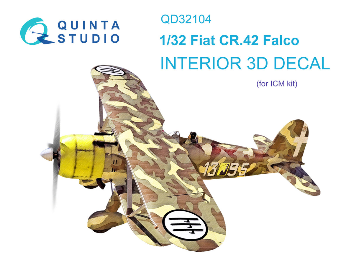 Quinta Studio QD32104 1:32 Fiat CR.42 (3D-Printed) & coloured Interior