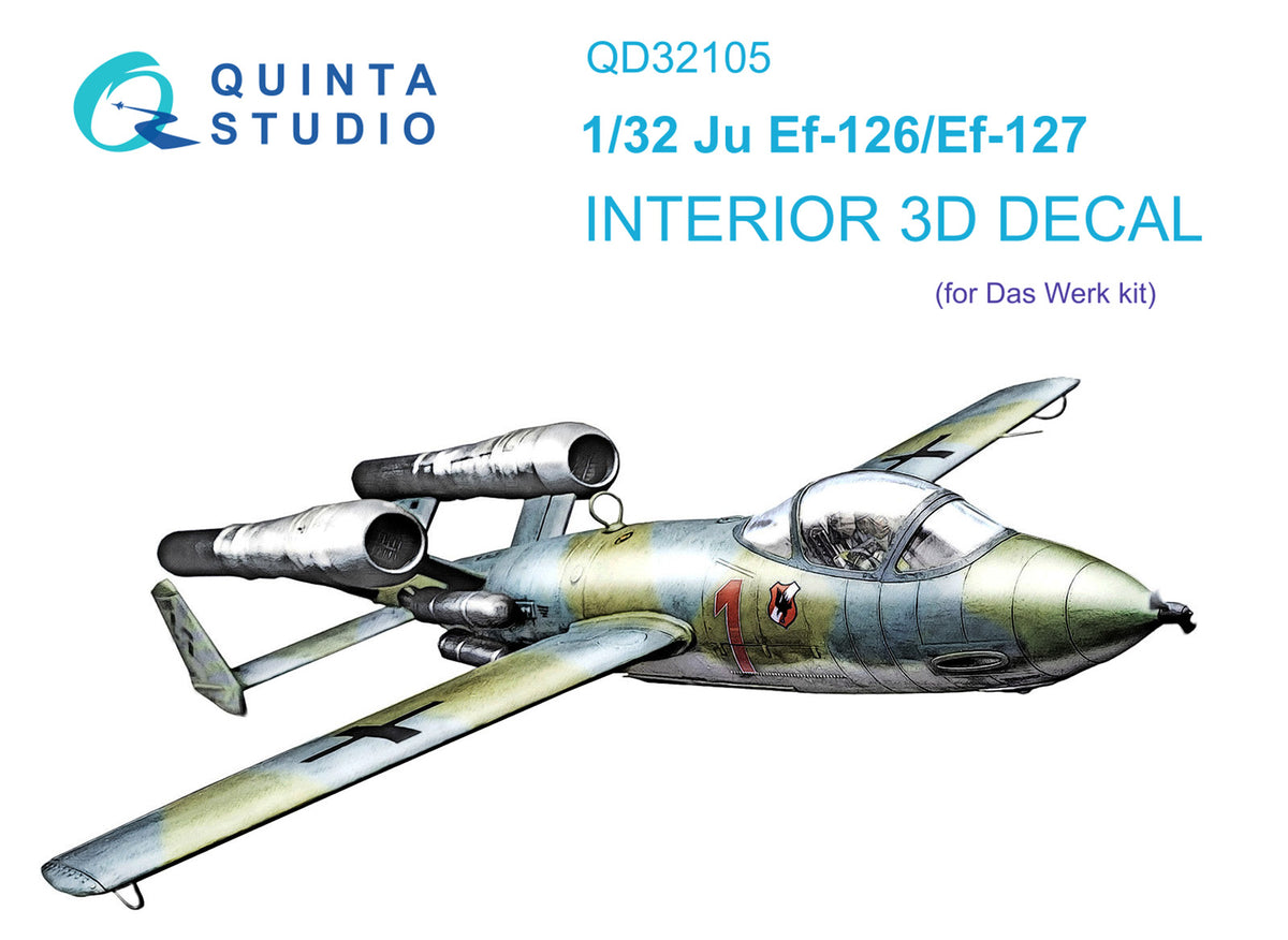 Quinta Studio QD32105 1:32 Junkers Ju EF-126 'Elli' / EF-127 'Walli' (3D-Printed) & coloured Interior