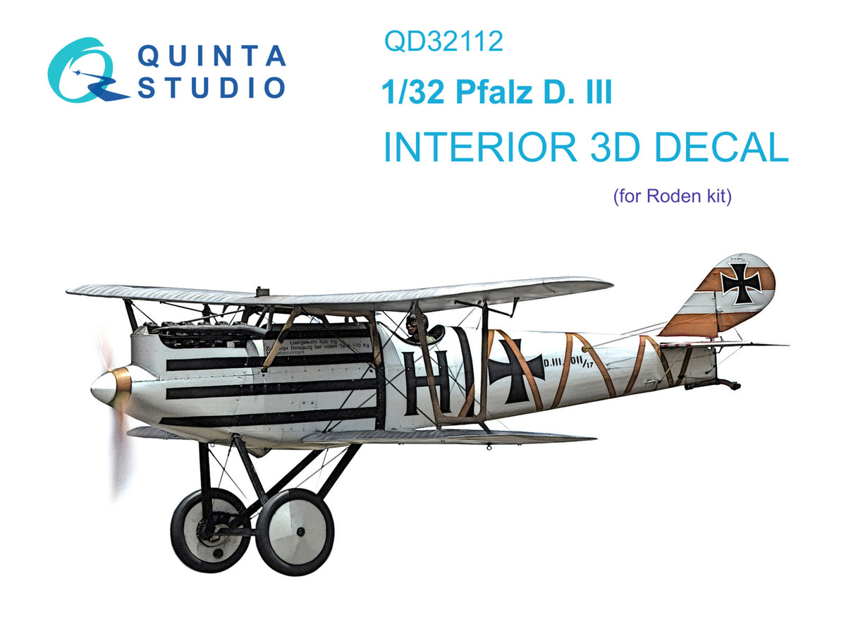 Quinta Studio QD32112 1:32 Pfalz D.III (3D-Printed) & coloured Interior