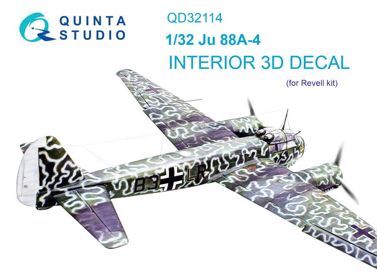Quinta Studio QD32114 1:32 Junkers Ju-88A-4 (3D-Printed) & coloured Interior