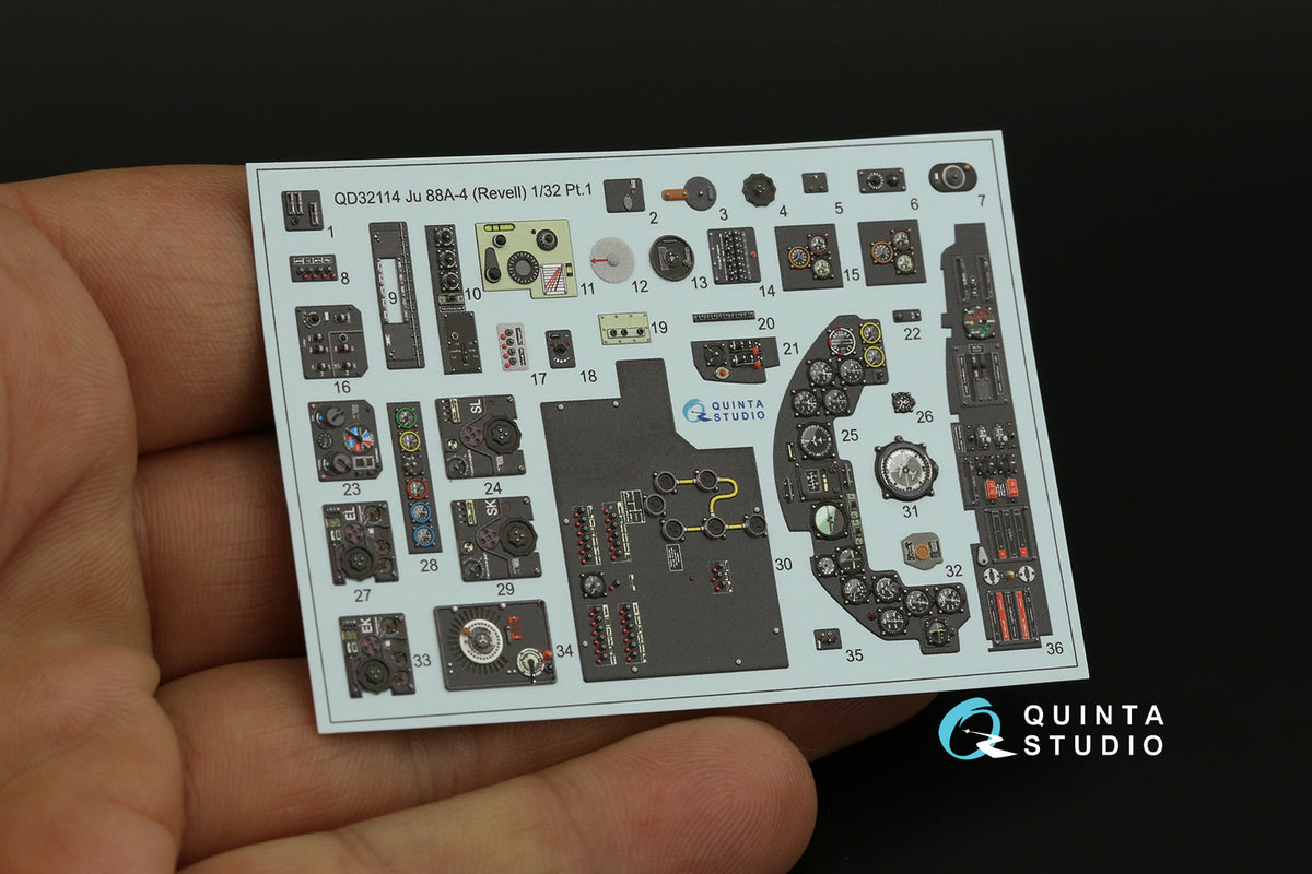 Quinta Studio QD32114 1:32 Junkers Ju-88A-4 (3D-Printed) & coloured Interior
