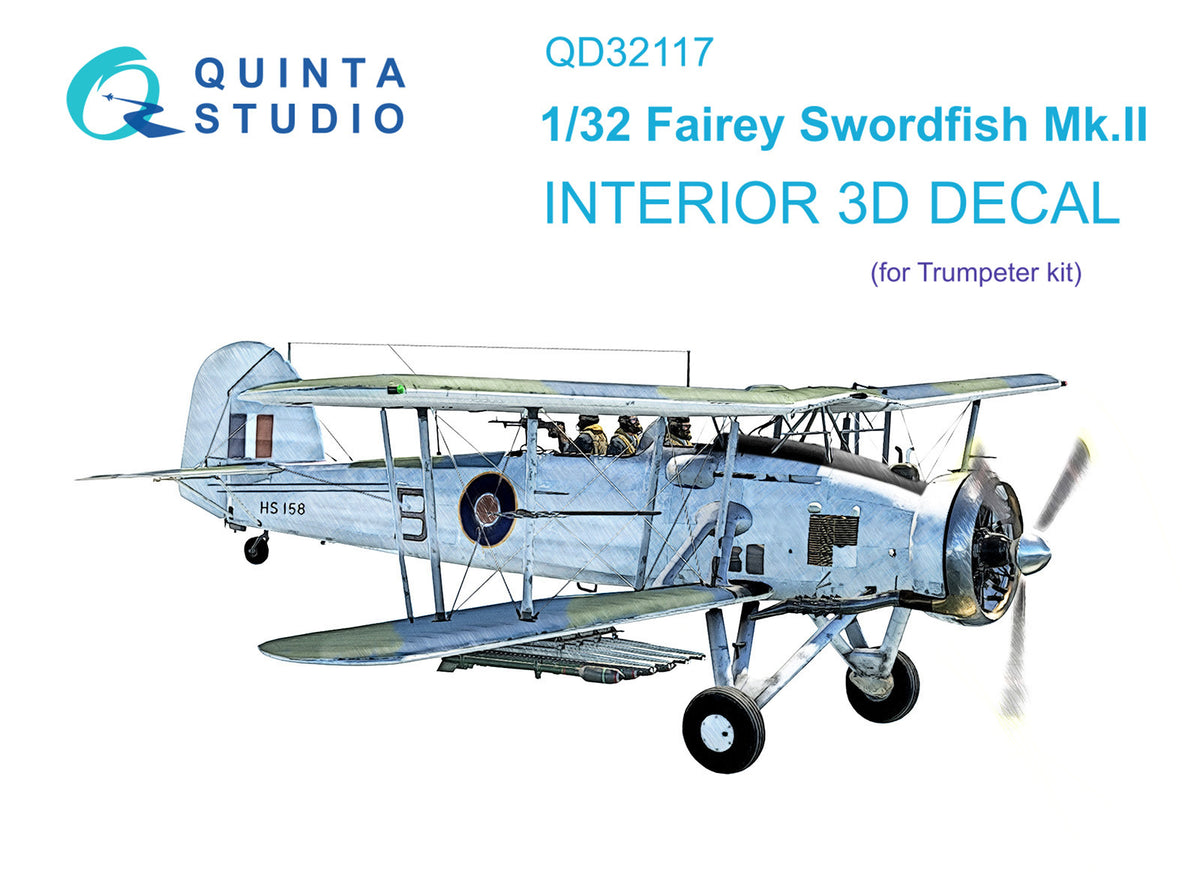 Quinta Studio QD32117 1:32 Fairey Swordfish Mk.II (3D-Printed) & coloured Interior