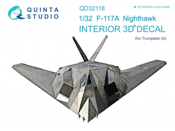 Quinta Studio QD32118 1:32 Lockheed F-117A Nighthawk (3D-Printed) & coloured Interior