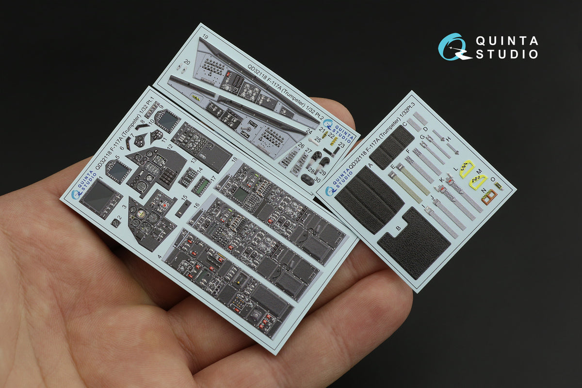 Quinta Studio QD32118 1:32 Lockheed F-117A Nighthawk (3D-Printed) & coloured Interior
